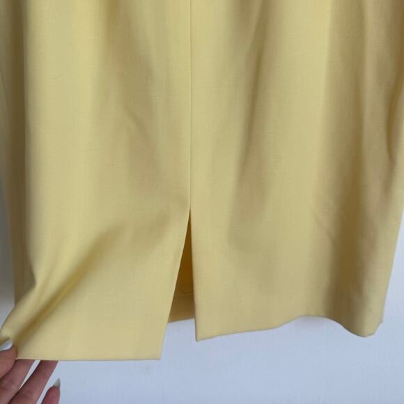 Karl Lagerfeld Made in Italy Butter Yellow Wool Pencil Skirt VTG Designer Sz 40 - Picture 3 of 11